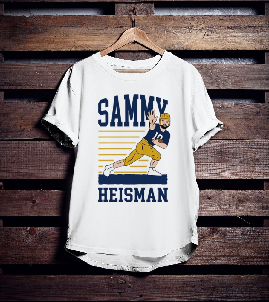 SAMMY HEISMAN 10 Football Pose With Stripes T-Shirt