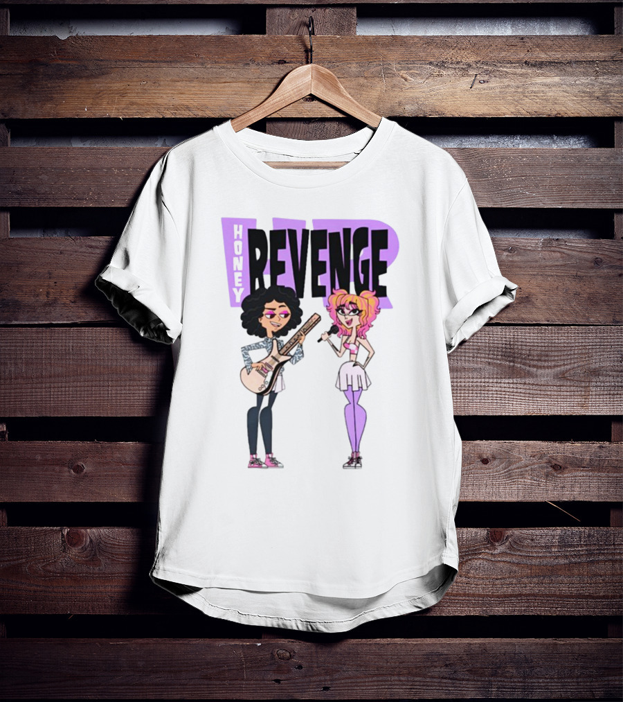 Honey Revenge Characters With Guitar And Microphone Lavender Dust T-Shirt