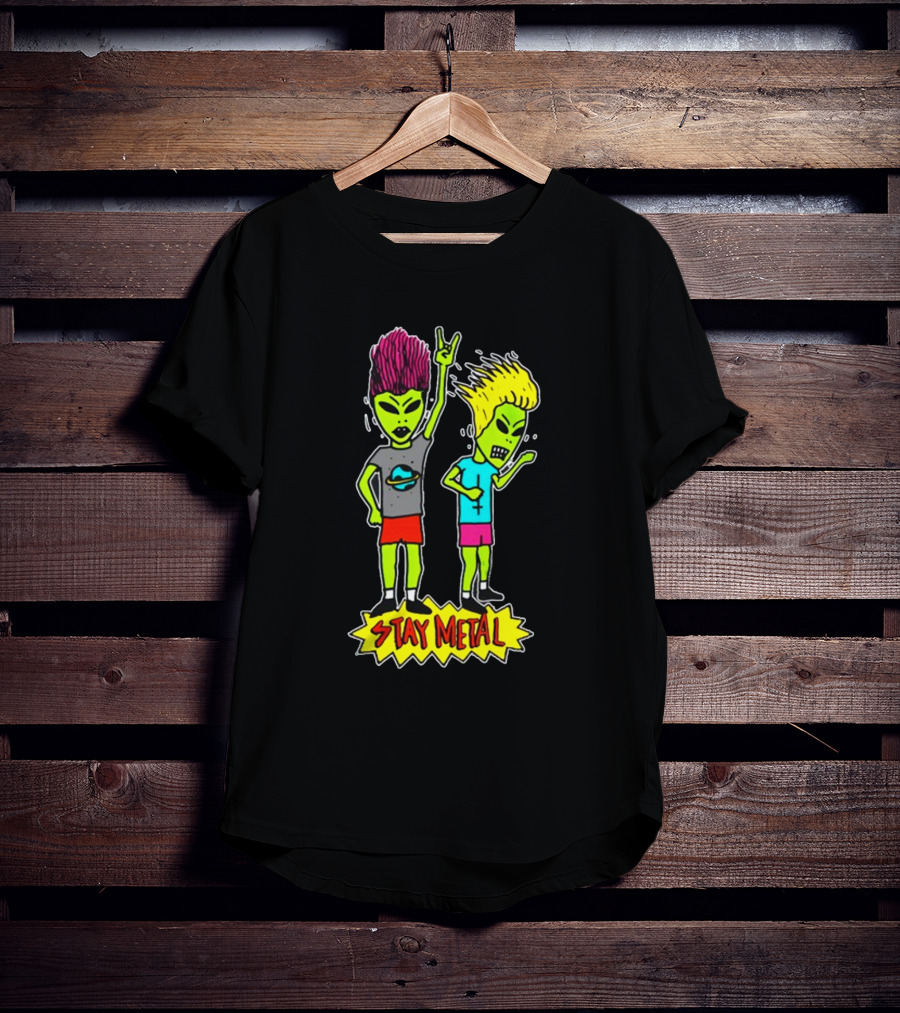 Teen Hearts Green Aliens Stay Metal Mohawk T-Shirt