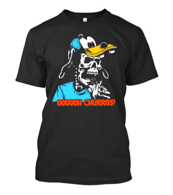 Oooooh Churros Skeleton Dog Character Eating Snack T-Shirt