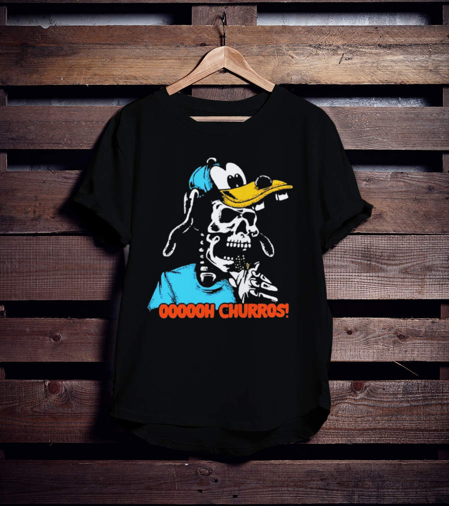 Oooooh Churros Skeleton Dog Character Eating Snack T-Shirt