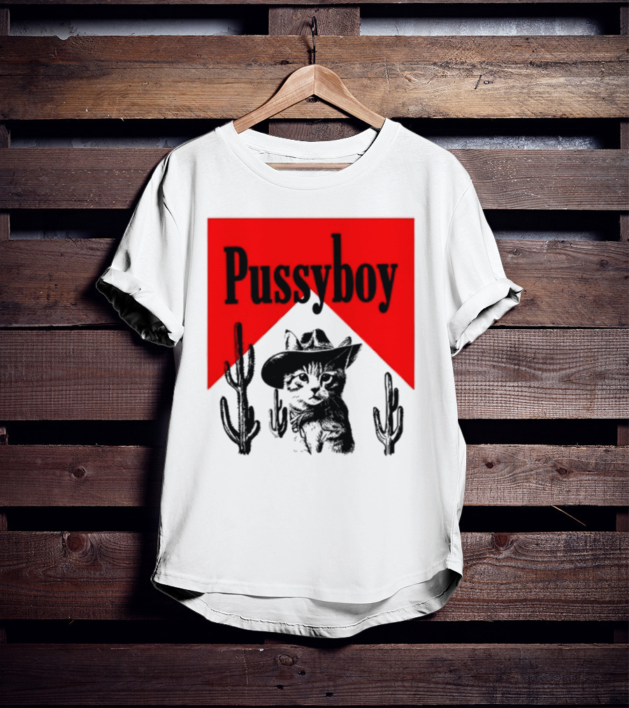 Pussyboy Cat Cactus Cowboy Hat Ezra Miche T-Shirt