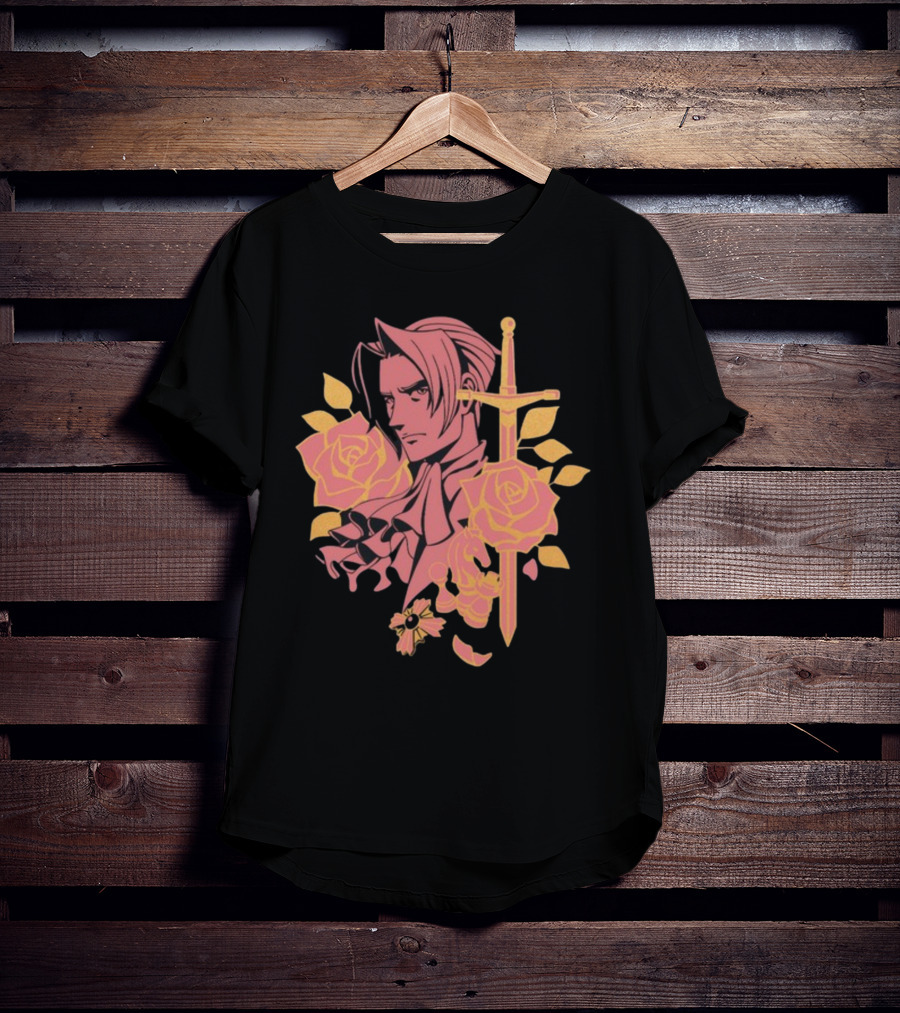Fangamer King Of Prosecutors Miles Edgeworth Roses Sword Medallion T-Shirt