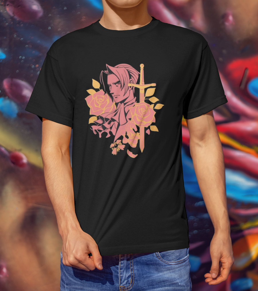 Fangamer King Of Prosecutors Miles Edgeworth Roses Sword Medallion T-Shirt