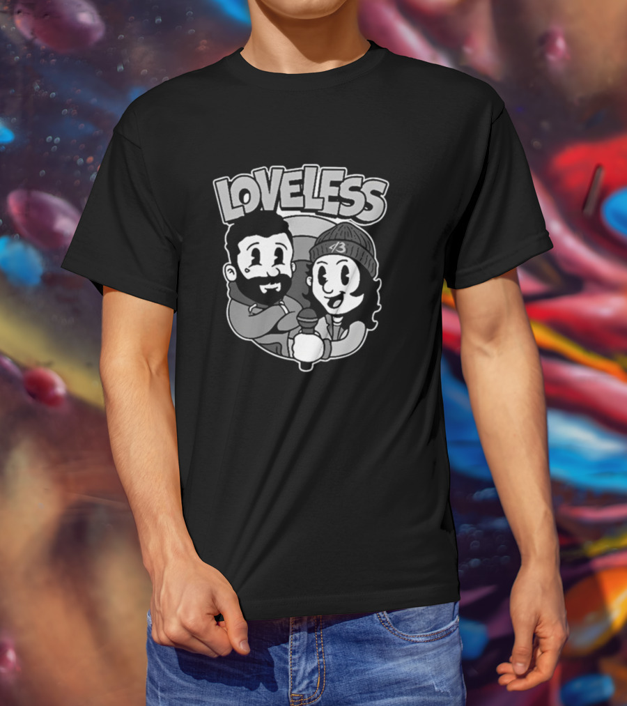 LOVELOSS Cartoon Characters With Microphone T-Shirt