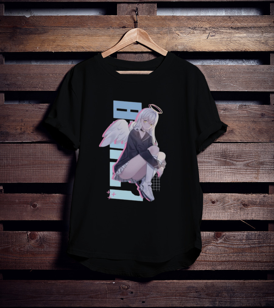 Elise Angel Wings Halo Checkered Skirt Anime T-Shirt