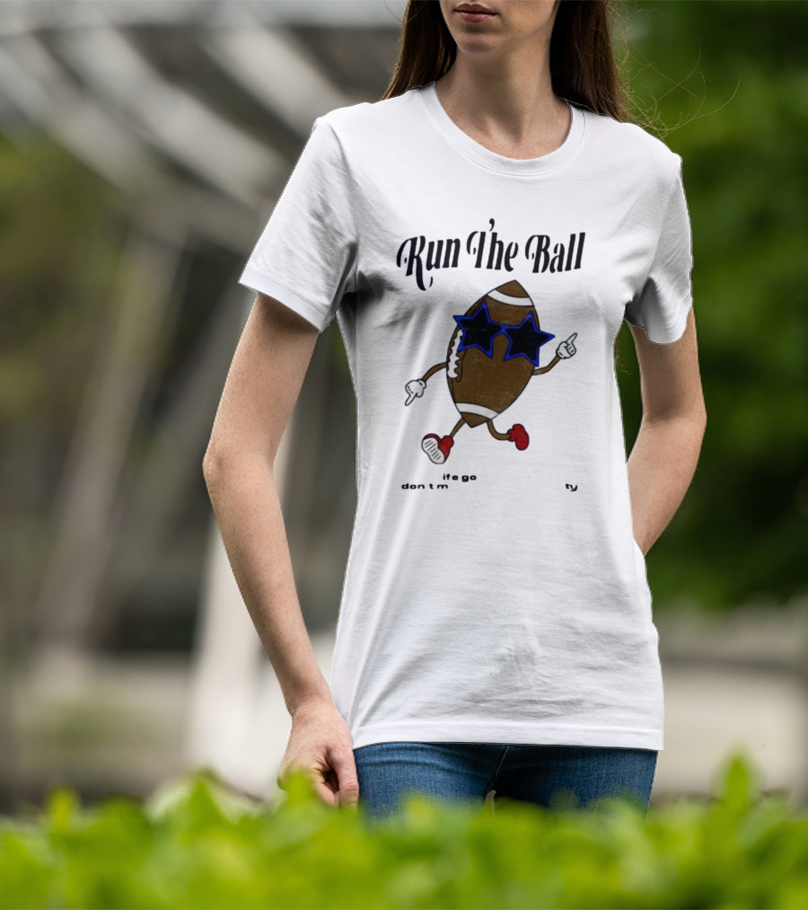 Run The Ball Life Goes By Fast Don’t Miss Your Opportunity Football With Star Glasses T-Shirt