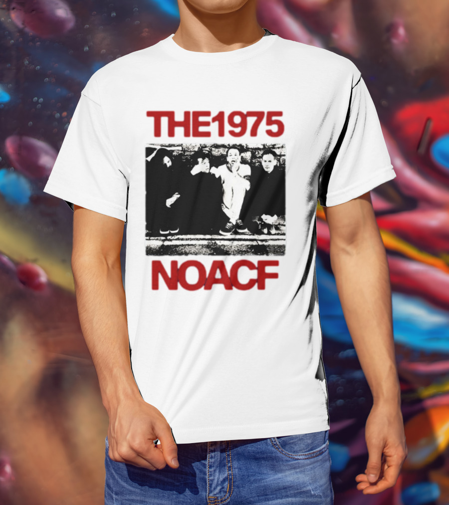 The 1975 NOACF Photo Black And White Group Image T-Shirt