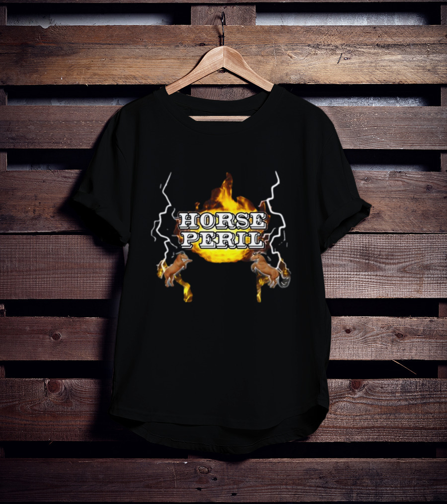 Horse Peril Flames And Lightning With Horses T-Shirt