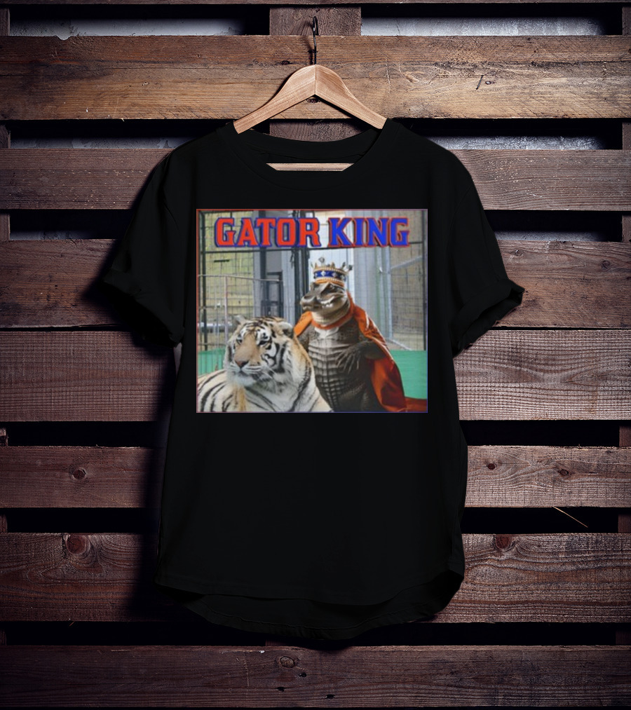 Gator King Crowned Alligator With Tiger T-Shirt