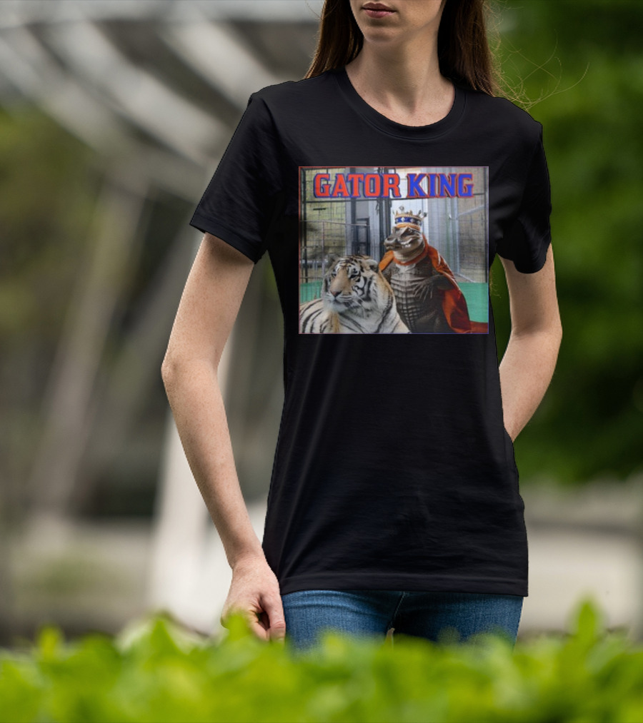 Gator King Crowned Alligator With Tiger T-Shirt