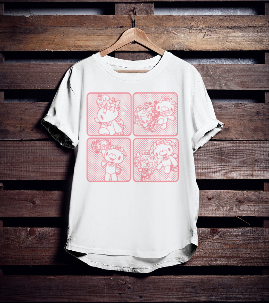 Morichack Ironmouse X GloomyBear Pink Graphic Quadrants T-Shirt