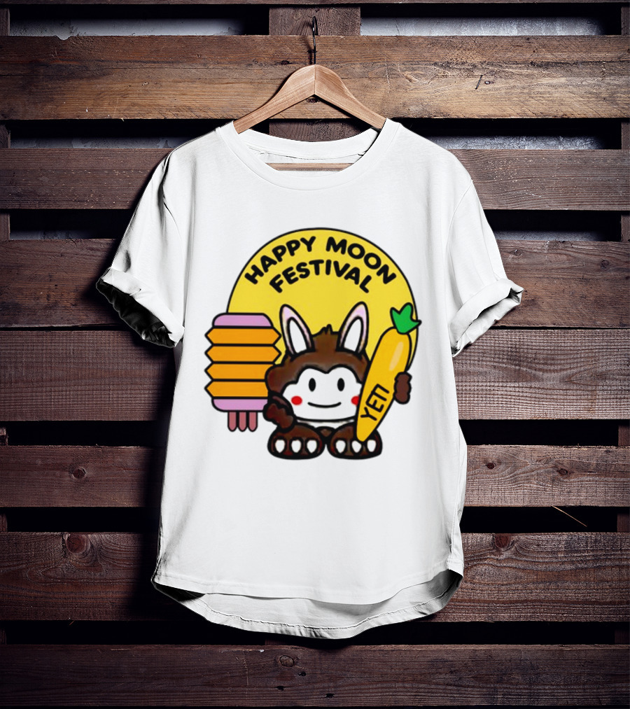 Rockstar Games Happy Moon Festival Yeti Lantern Rabbit T-Shirt