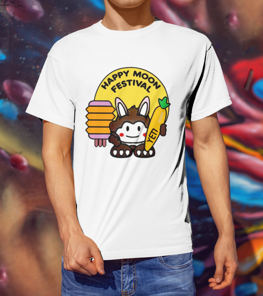 Rockstar Games Happy Moon Festival Yeti Lantern Rabbit T-Shirt