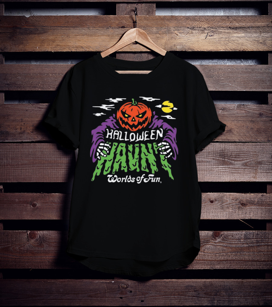 Halloween Haunt Pumpkin Worlds Of Fun T-Shirt