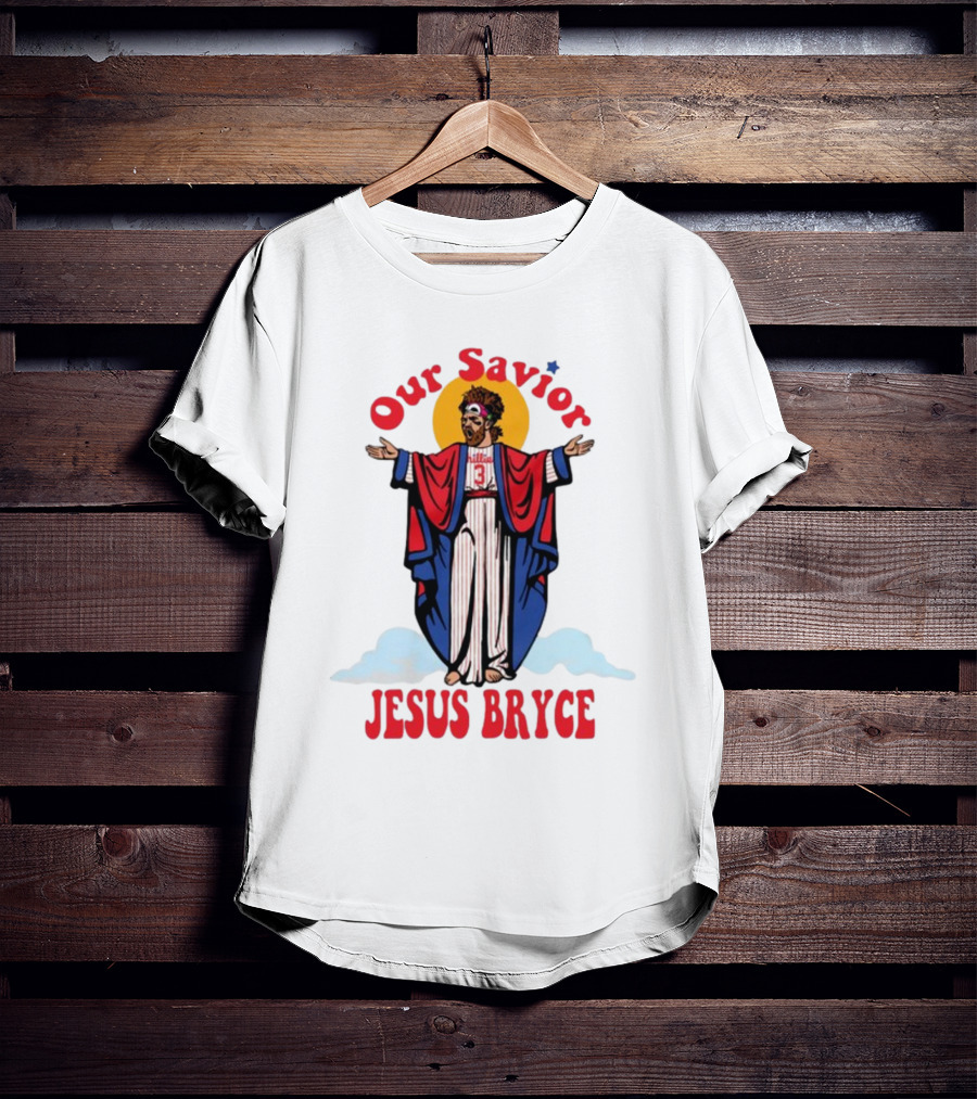 Our Savior Jesus Bryce Illustrated In Baseball Robes T-Shirt