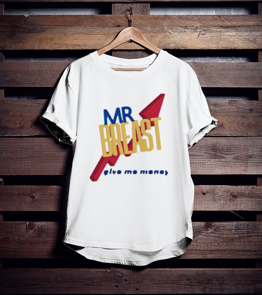 Mr Breast Give Me Money Retro Style Iconic T-Shirt
