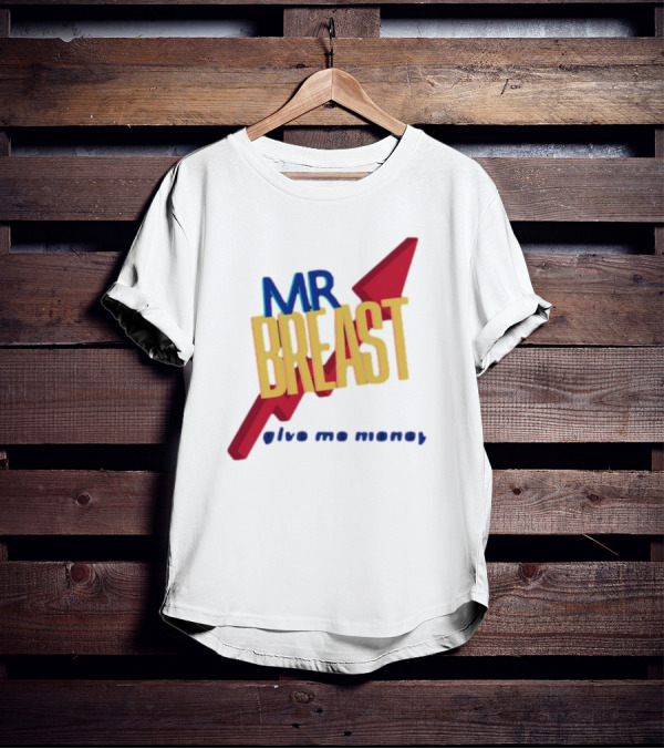 Mr Breast Give Me Money Retro Style Iconic T-Shirt
