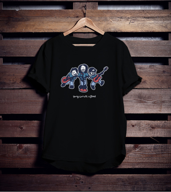Young Culture Is Good Cartoon Band Characters T-Shirt