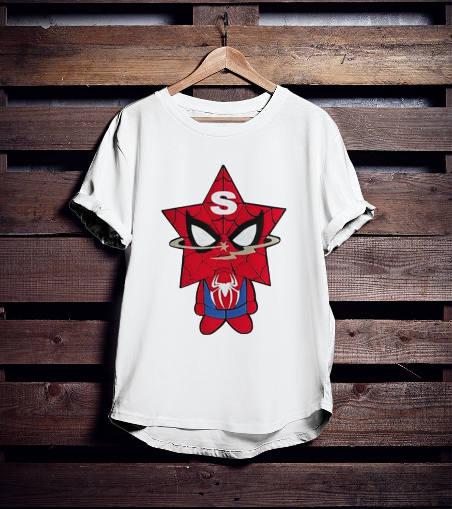 Star Character With Superhero Web Icon And Red Suit T-Shirt