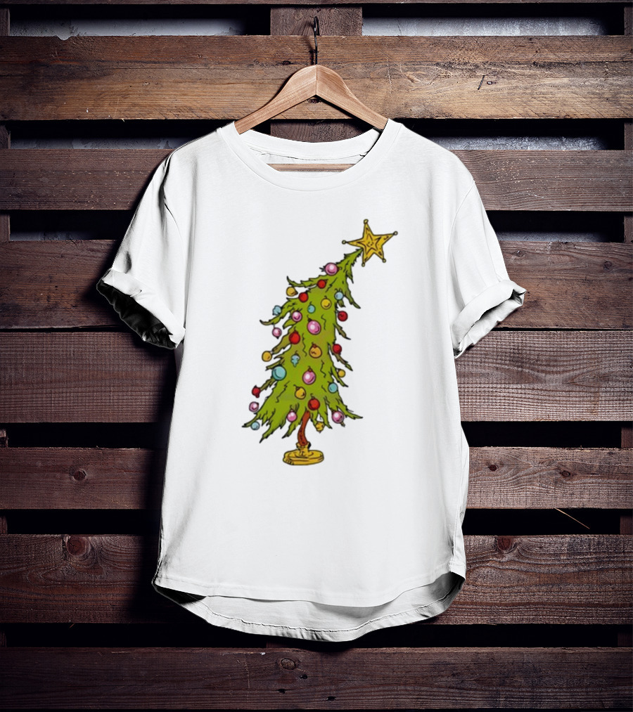 Whimsical Whoville Christmas Tree With Colorful Ornaments And Star Topper T-Shirt