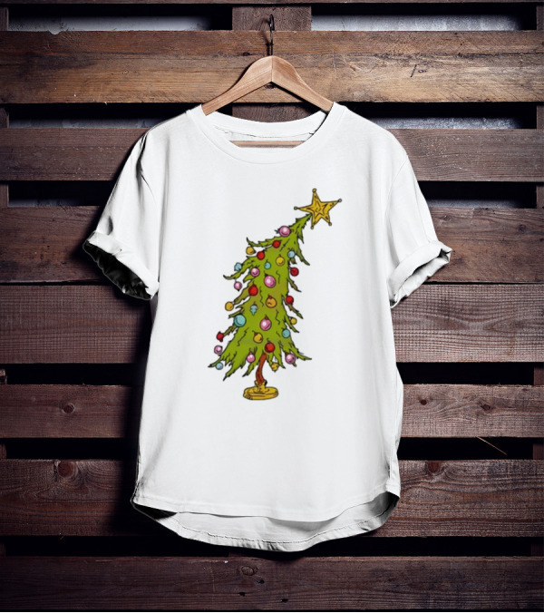 Whimsical Whoville Christmas Tree With Colorful Ornaments And Star Topper T-Shirt
