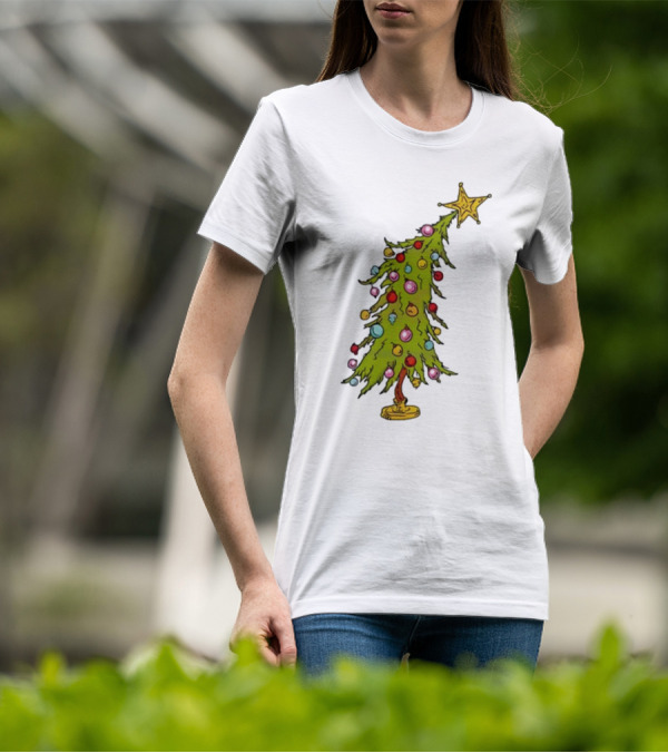 Whimsical Whoville Christmas Tree With Colorful Ornaments And Star Topper T-Shirt