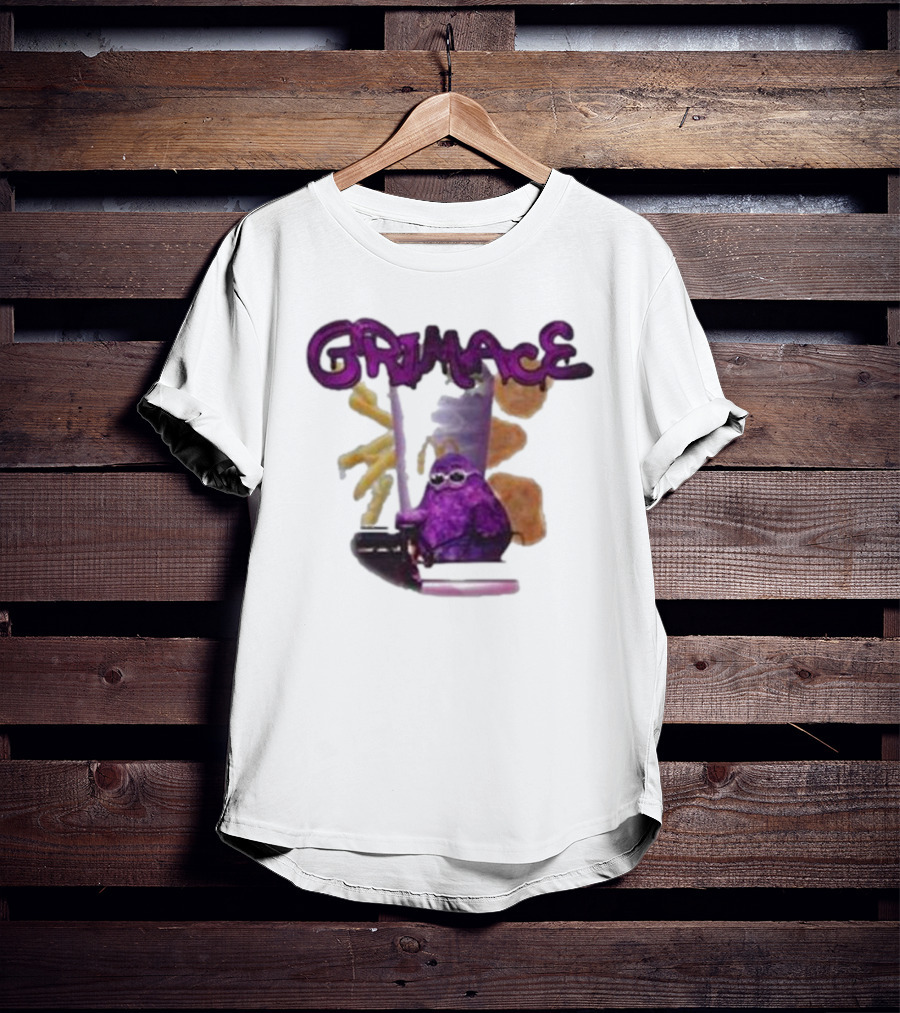 Grimace Giggle Grab Purple Character With Sunglasses T-Shirt