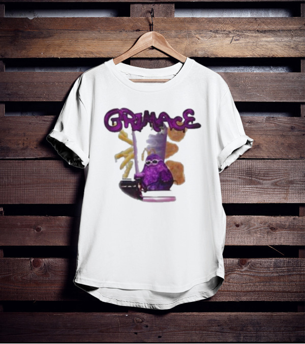 Grimace Giggle Grab Purple Character With Sunglasses T-Shirt