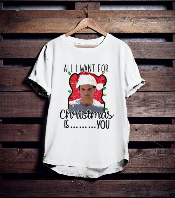 Joe Goldberg Santa Hat All I Want For Christmas Is You Christmas Lights T-Shirt