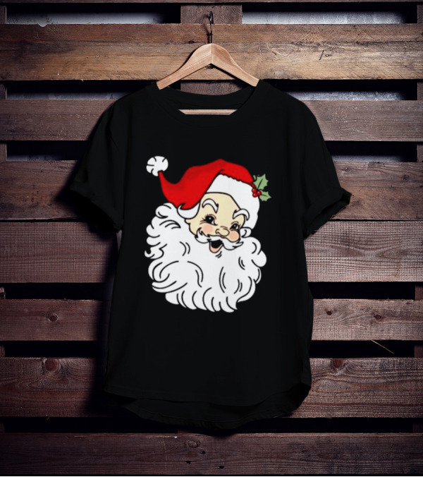 Retro Santa Christmas Holly Jolly Icon 3 4 T-Shirt