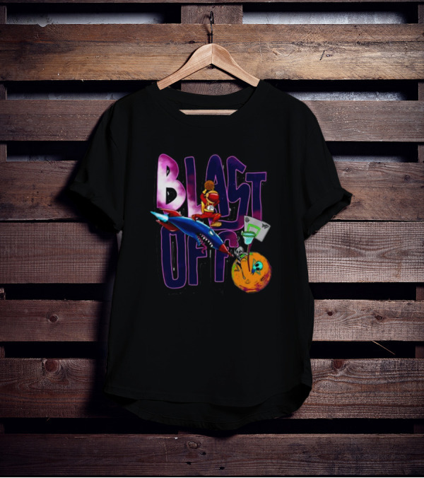 Blast Off Basketball Rocket Dunk Sports Fan T-Shirt