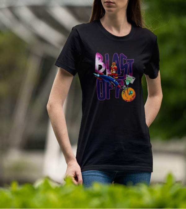 Blast Off Basketball Rocket Dunk Sports Fan T-Shirt