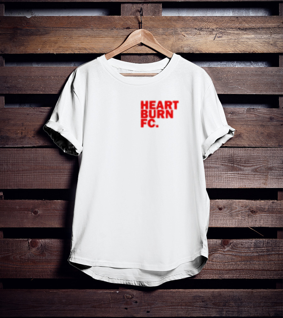 Redmancdesigns Heartburn FC Bold Red Text Minimalist T-Shirt