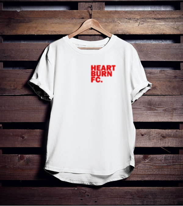 Redmancdesigns Heartburn FC Bold Red Text Minimalist T-Shirt