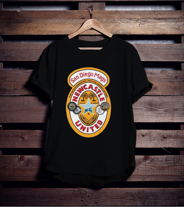 San Diego Mags Newcastle United Stay Classy So Cal Geordie Badge T-Shirt