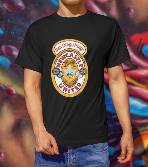San Diego Mags Newcastle United Stay Classy So Cal Geordie Badge T-Shirt