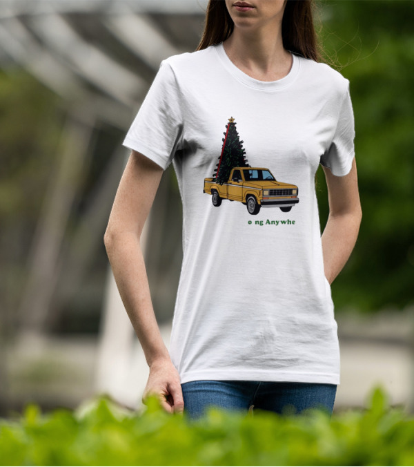 Yellow Truck With Christmas Tree Going Anywhere T-Shirt