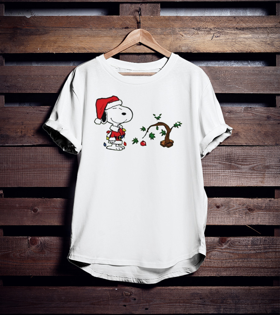 Snoopy Santa Christmas Tree Merry Christmas T-Shirt