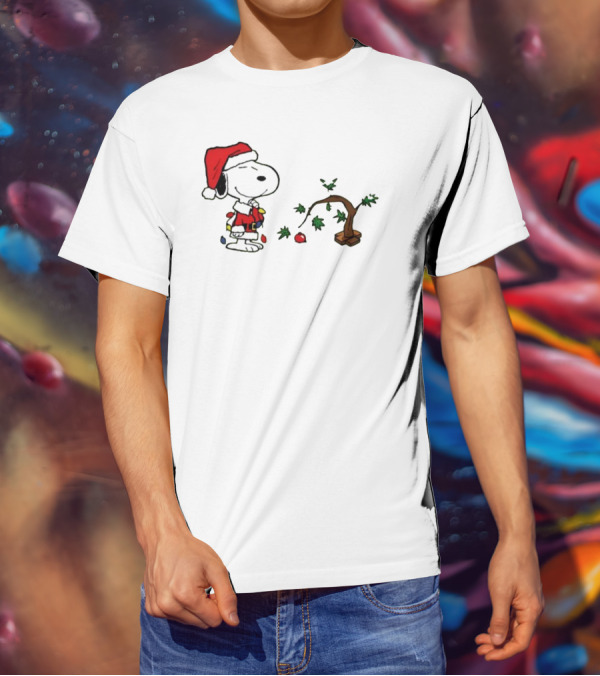 Snoopy Santa Christmas Tree Merry Christmas T-Shirt
