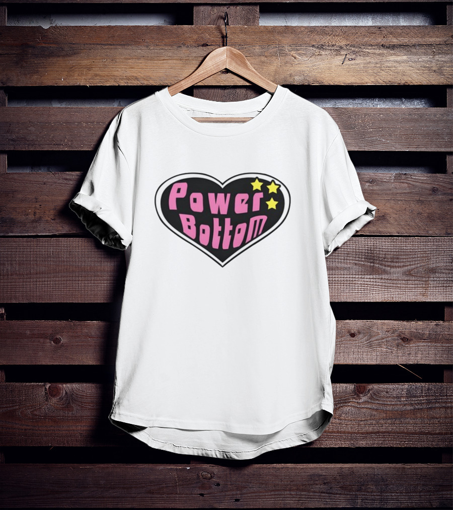 Power Bottom Heart Three Stars T-Shirt