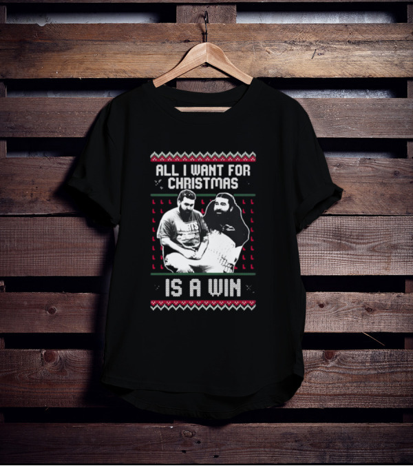 All I Want For Christmas Is A Win Featuring Festive Duo In Holiday Sweaters T-Shirt