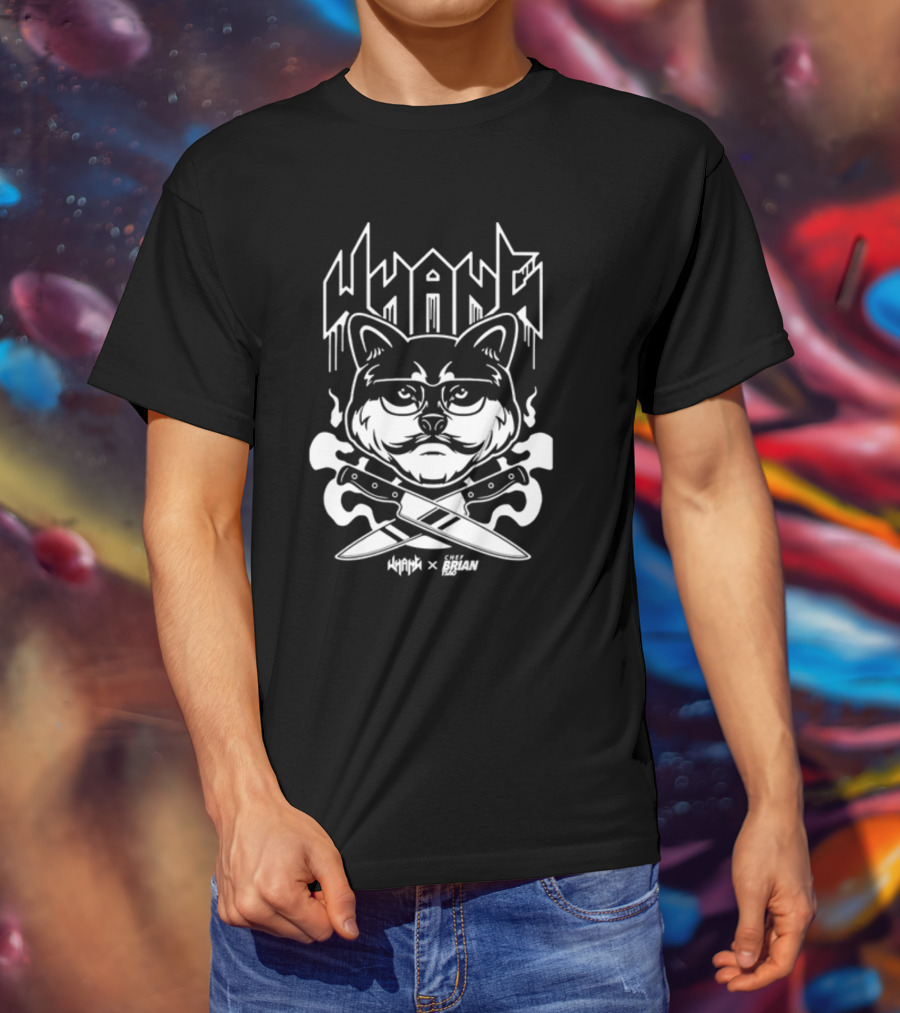 Whang X Tsao Chef Brian Cat With Crossed Knives T-Shirt