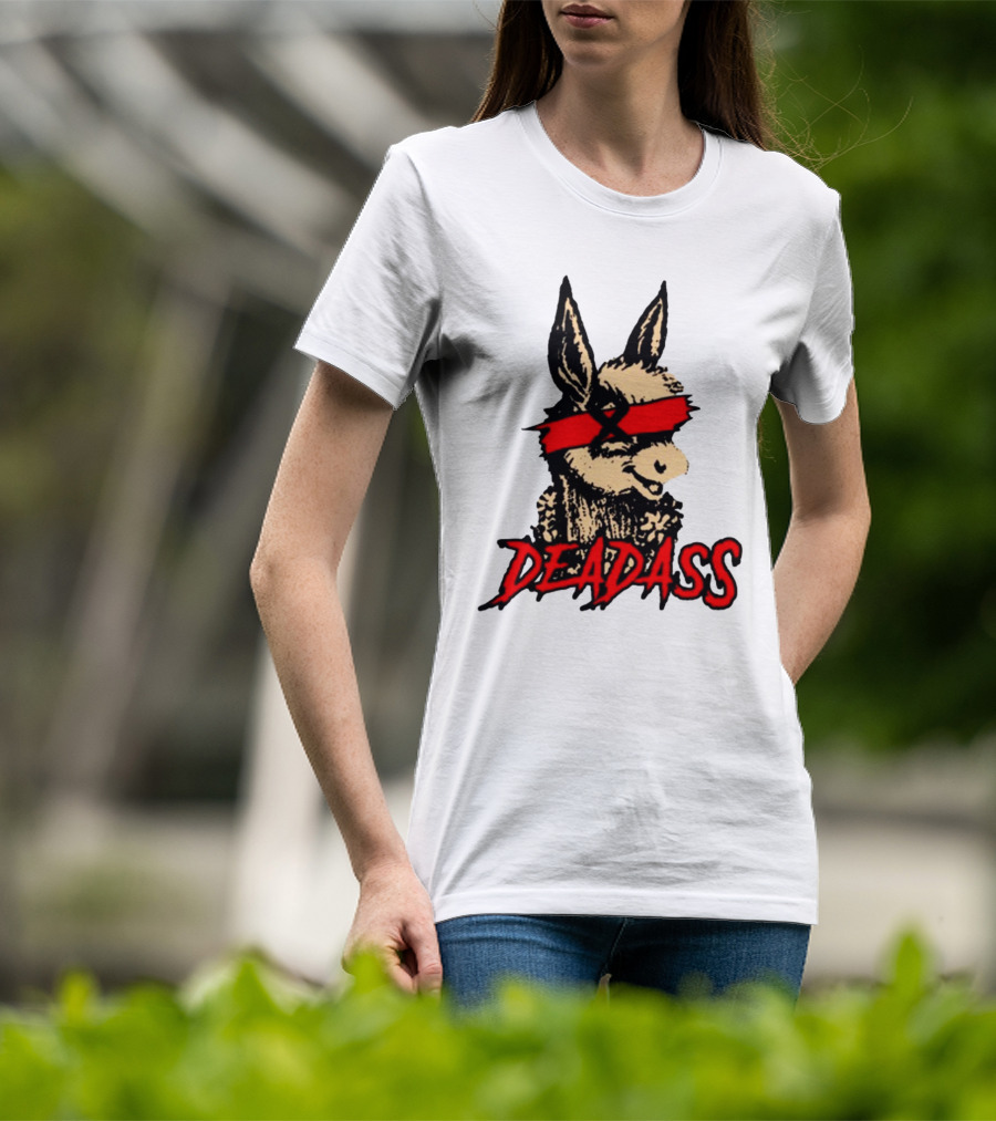 Deadass Red Blindfold Cartoon Donkey T-Shirt