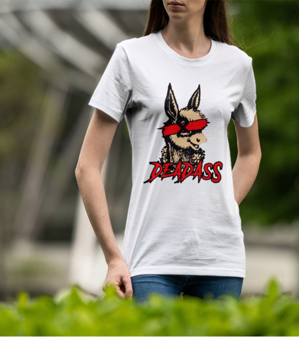 Deadass Red Blindfold Cartoon Donkey T-Shirt
