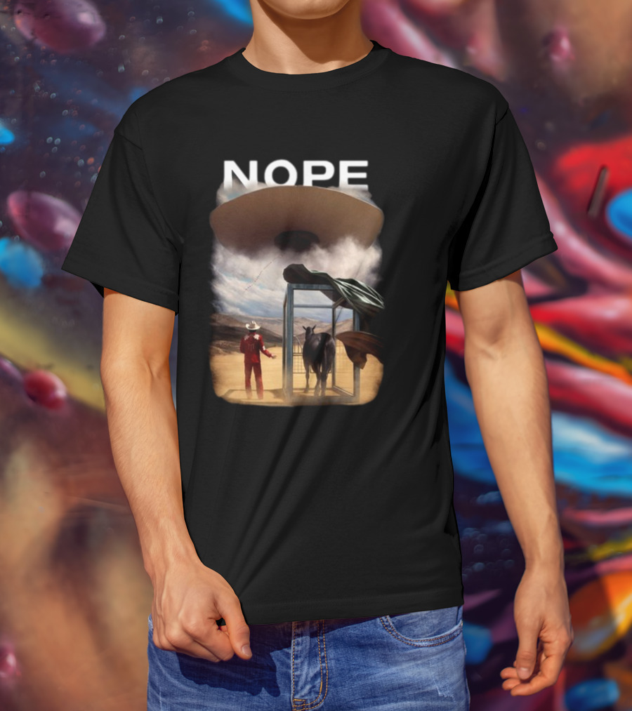 NOPE The Star Lasso Experience With UFO Above Cow And Cowboy T-Shirt
