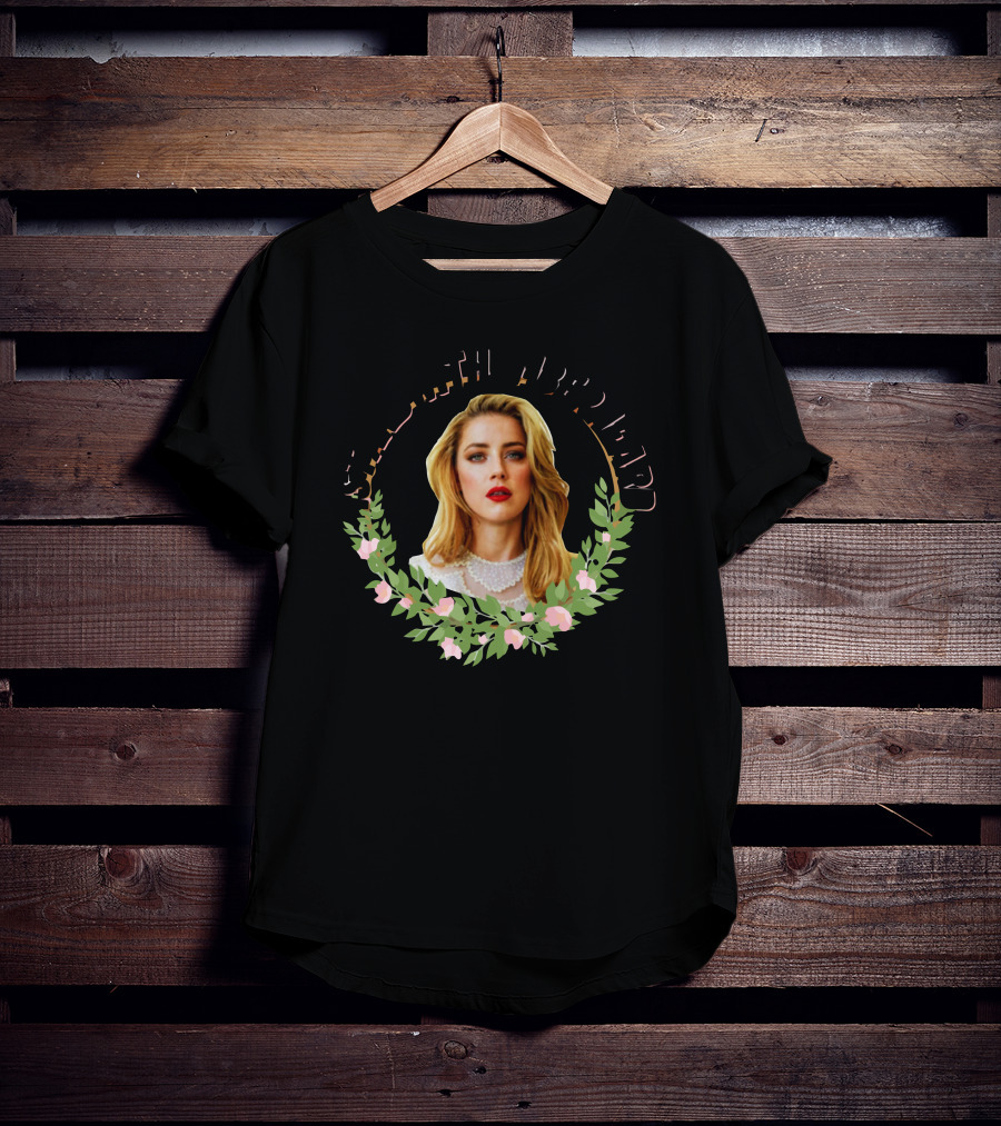 Chateau Bunny I Stand With Amber Heard Floral Wreath T-Shirt