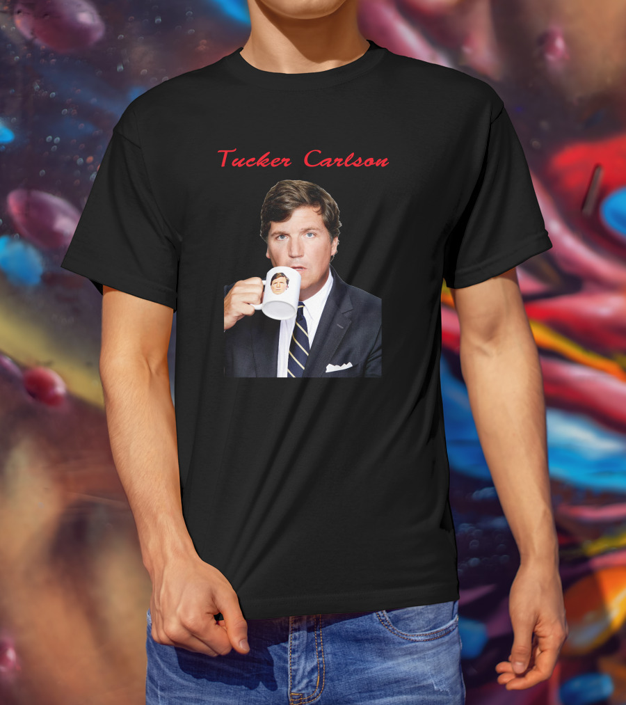 Tucker Carlson Drinking From A Personalized Mug T-Shirt