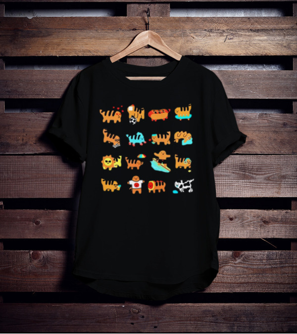 Cheese Puff Tiger Soccer Football Sushi Surfing Cow Pool Sun Tiger T-Shirt