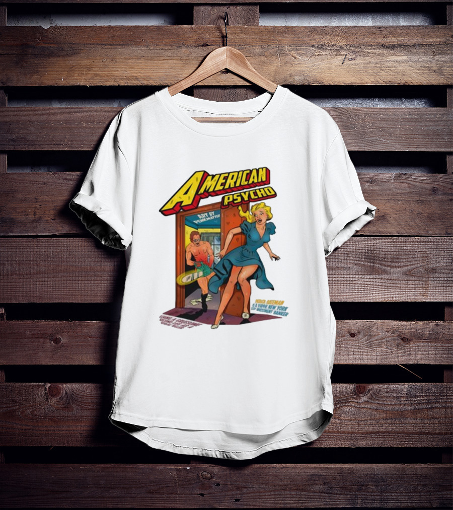 American Psycho Comic Style Chase Vintage T-Shirt